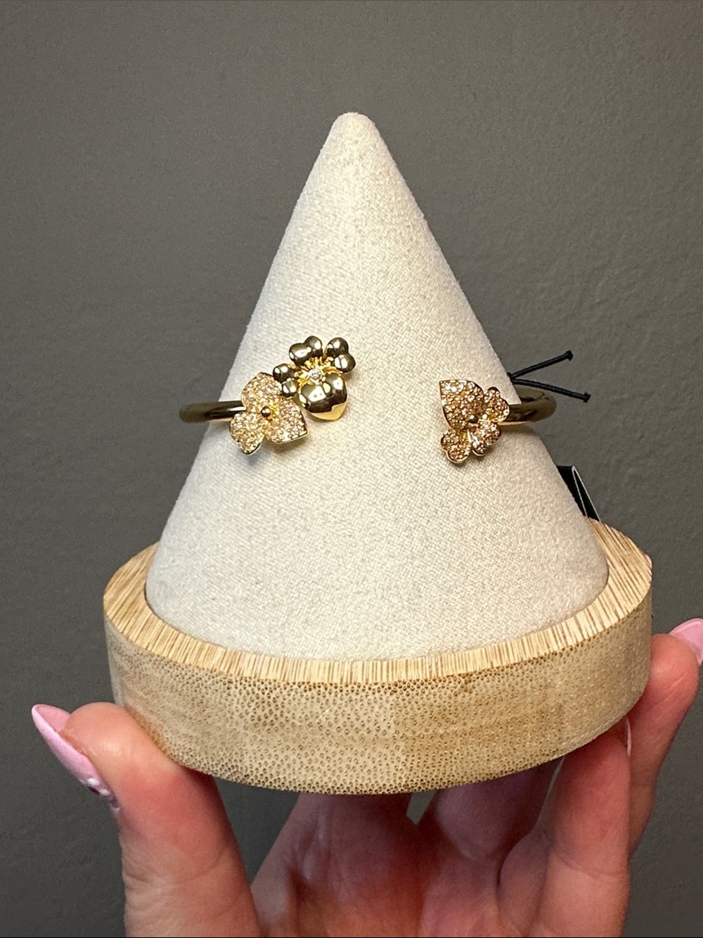 Kate Spade Precious Pansy Pave Flex Cuff Bracelet NWT $89 MSRP - Picture 6 of 12